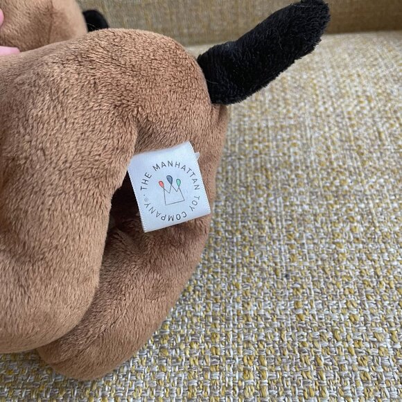 Manhattan Toy Plush Brown Dog Pooch Party Stuffed Animal Black Puppy Hound - Picture 5 of 7